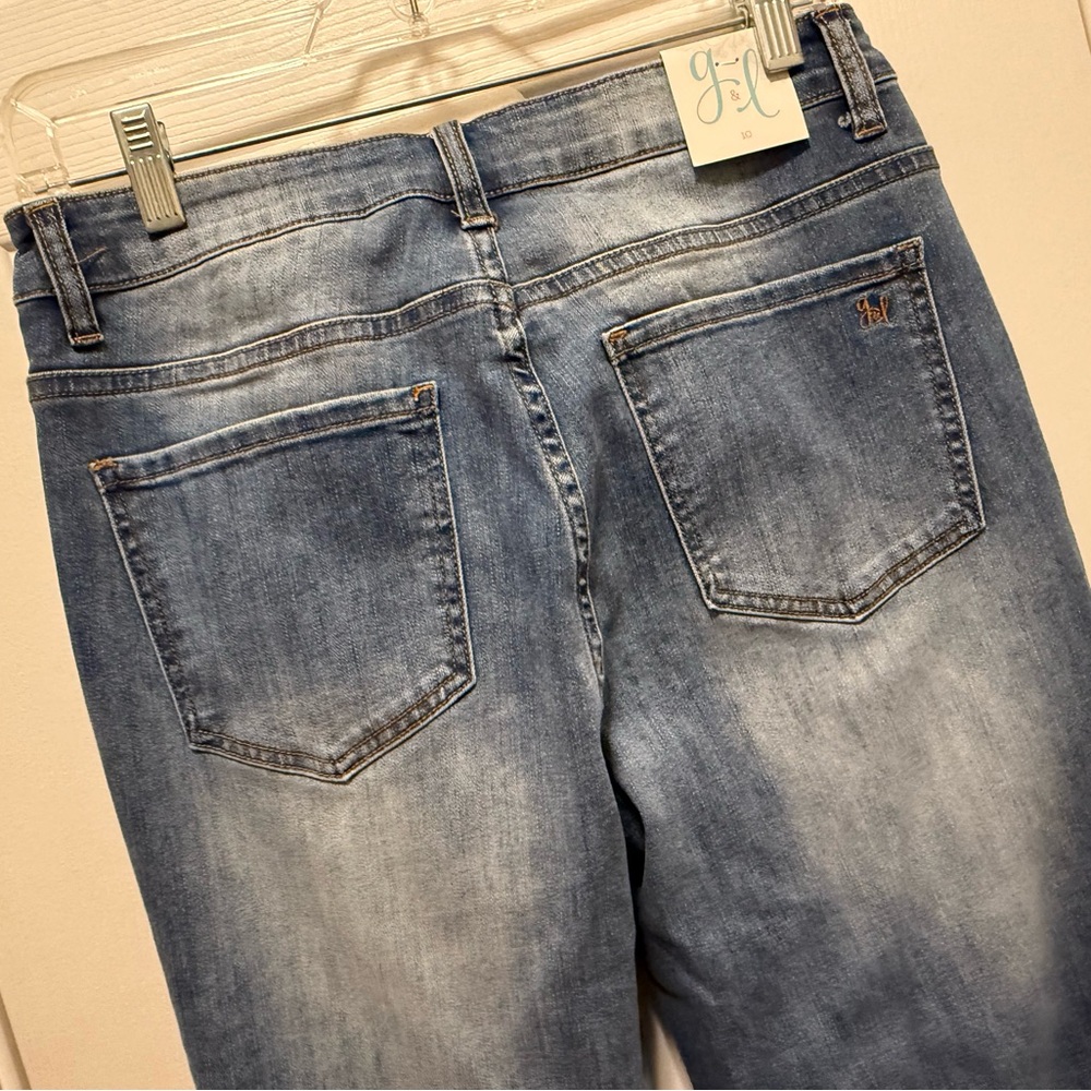 Grace & Lace Split Flare Denim Distressed Women's Jeans 10 NWT - Picture 7 of 10